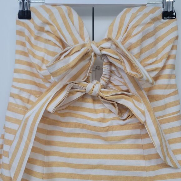 Sabo Skirt Beige and White Striped Mini Dress - Picture 4 of 10